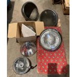 A pair of boxed Lucas 700 headlamps type 140 possible used,