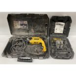 2 x Sundry items - DeWalt (240v) electric drill (in case - non runner) and DeWalt DW089k laser
