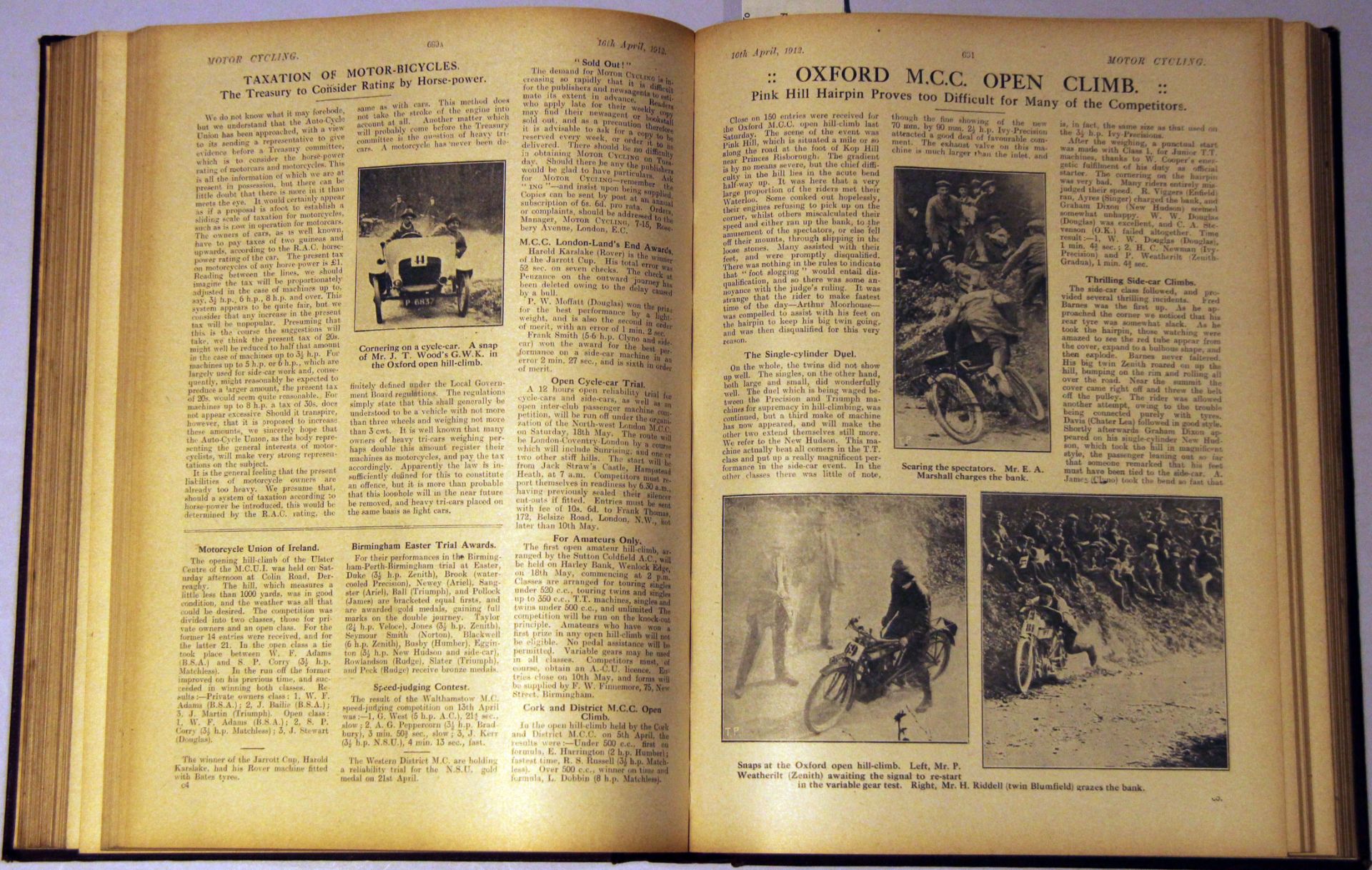 Motor Cycle, vols 2 & 3 of 1912 from vol 10 no 475, - Image 13 of 17
