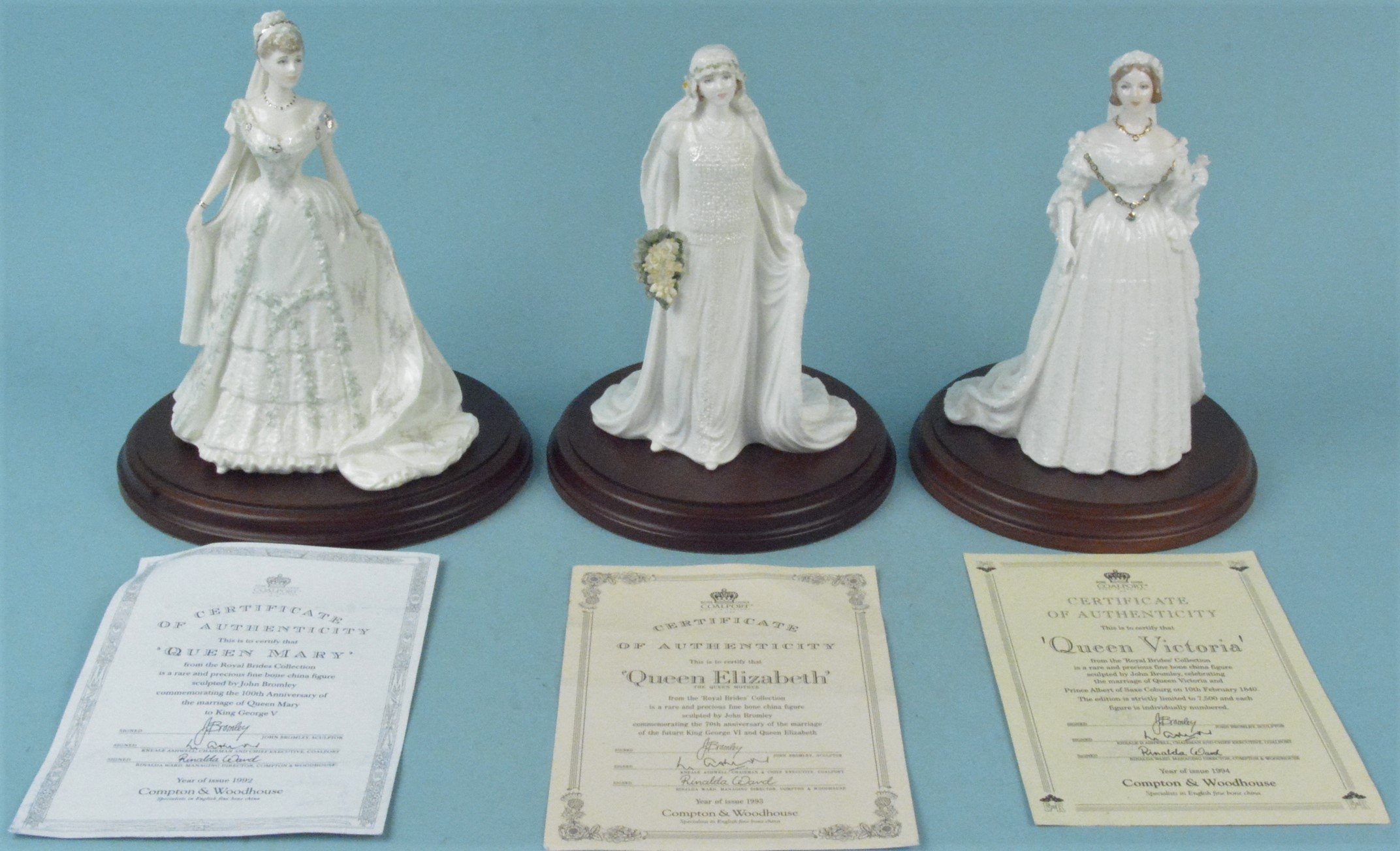 Three boxed limited edition Coalport lady figurines from the 'Royal Brides Collection' including