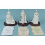 Three boxed limited edition Coalport lady figurines from the 'Royal Brides Collection' including