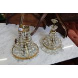 Two small Regency style cut glass and brass chandeliers