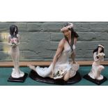 Three limited edition Naples porcelain figurines by Galleria 'Hawaiian Belle',