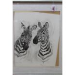 A watercolour and pencil painting 'Common Zebra' by Francesca '93,