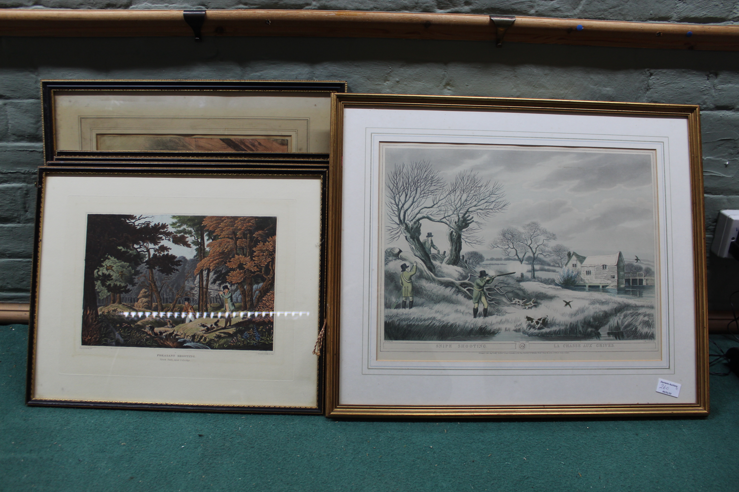 A large framed hunting print 'Fox Hunting - The Find' plus five assorted military prints and five - Image 2 of 6