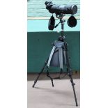 A Nikon EGE 20-60 fieldscope with angled scope on a Velbon tripod stand,