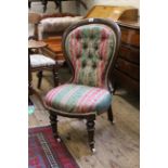 A Victorian walnut framed lady's chair