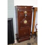 A late 19th Century French mahogany secretaire cabinet with two drawers above fitted interior with