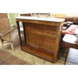 A 19th Century French walnut open bookcase with brass mounts,