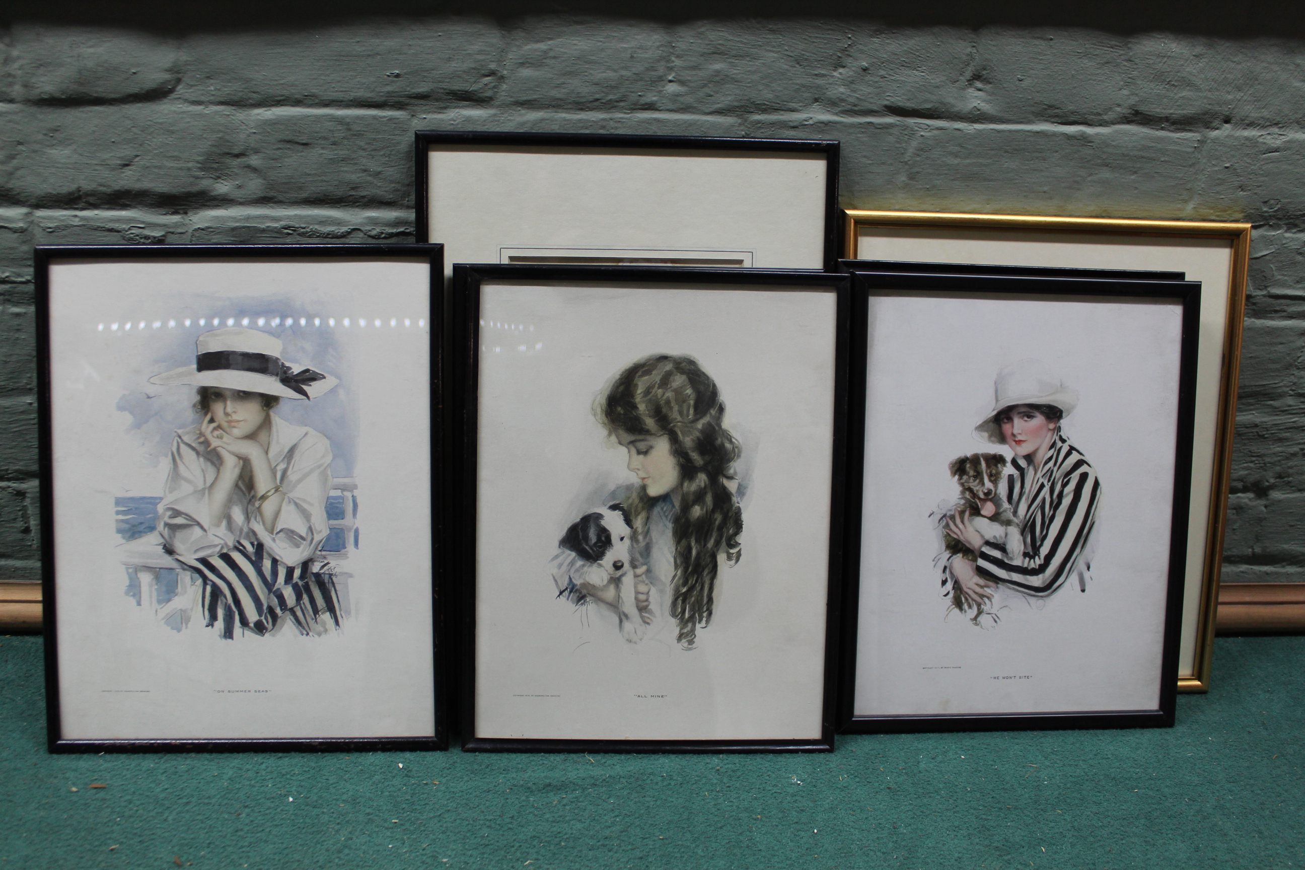 Assorted paintings and prints of early 20th Century ladies, - Image 3 of 3