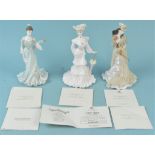 Three boxed limited edition Coalport lady figurines from the 'La Belle Epoque' series including