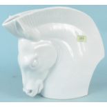 A Royal Worcester Art Deco style white porcelain horses head flower vase,