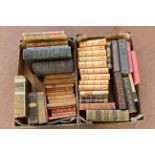 Two boxes of vintage books, some German titles including 'Wielands Werke',