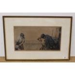 Arthur J T Briscoe (1873-1943), framed etching 'Washing Down', signed 'Arthur Briscoe',