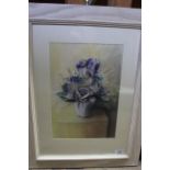 Various artworks by Jane Spence including framed pastels of still life subjects together with five