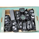 A collection of twelve cased binoculars