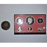 A 1977 United States proof set and 1796 US $1