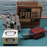 Vintage Eumig P8 Automatic projector, a Yashica U Matic-G cine camera,