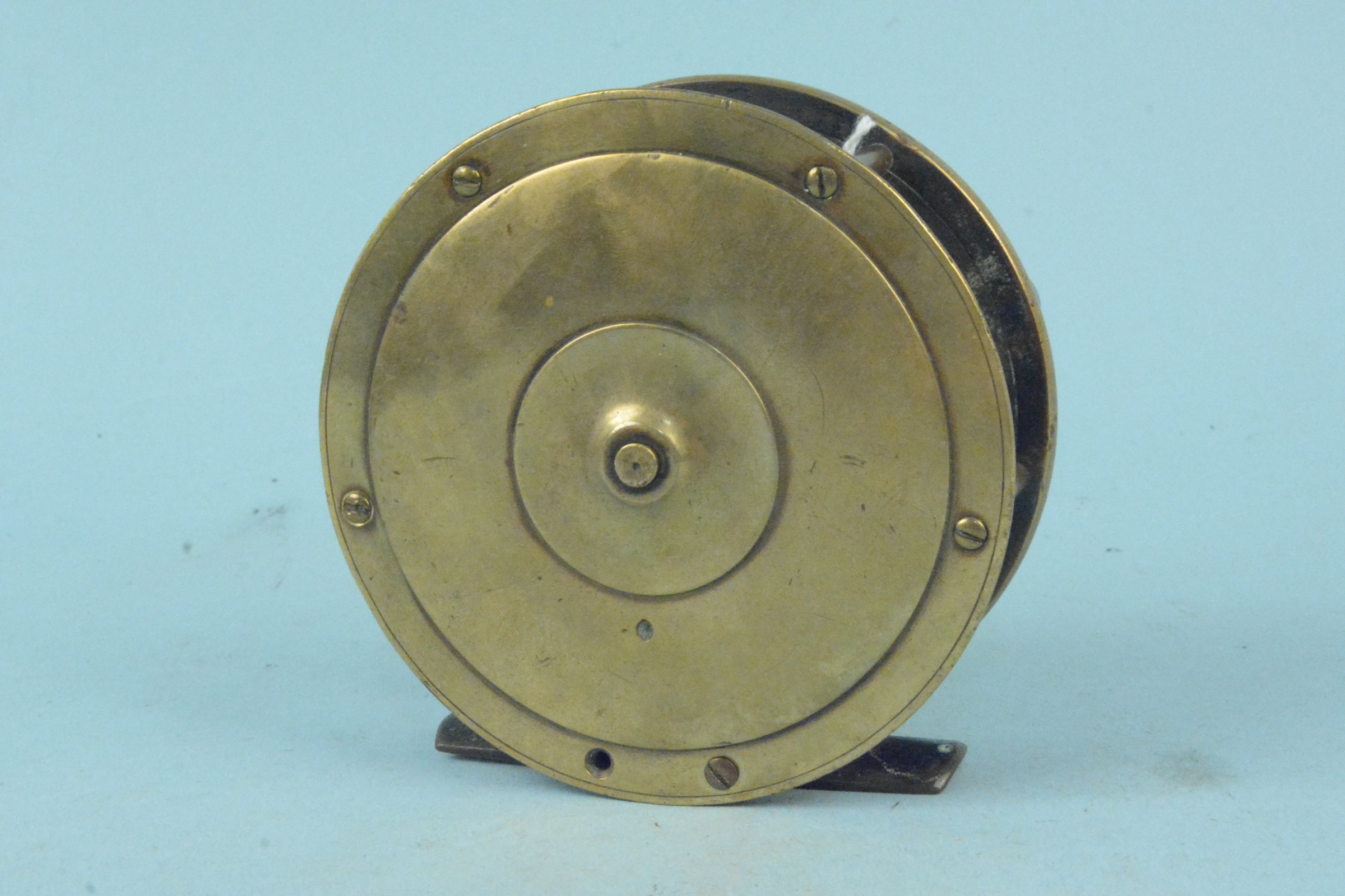 A 4 1/4" brass reel by W Gordon, - Image 2 of 3