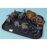 Six vintage Ambidex fixed spool reels