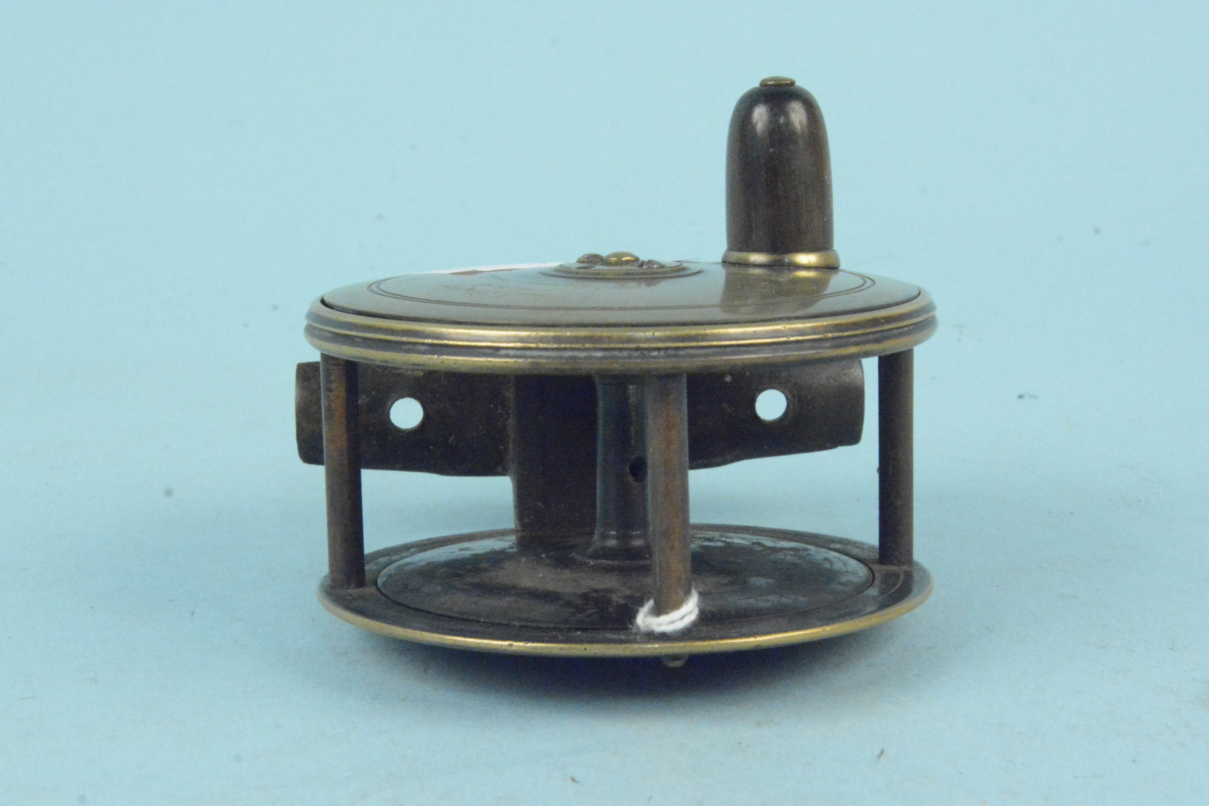 A Chaz Farlow 191 Strand, London 3 1/8" brass reel, - Image 3 of 3