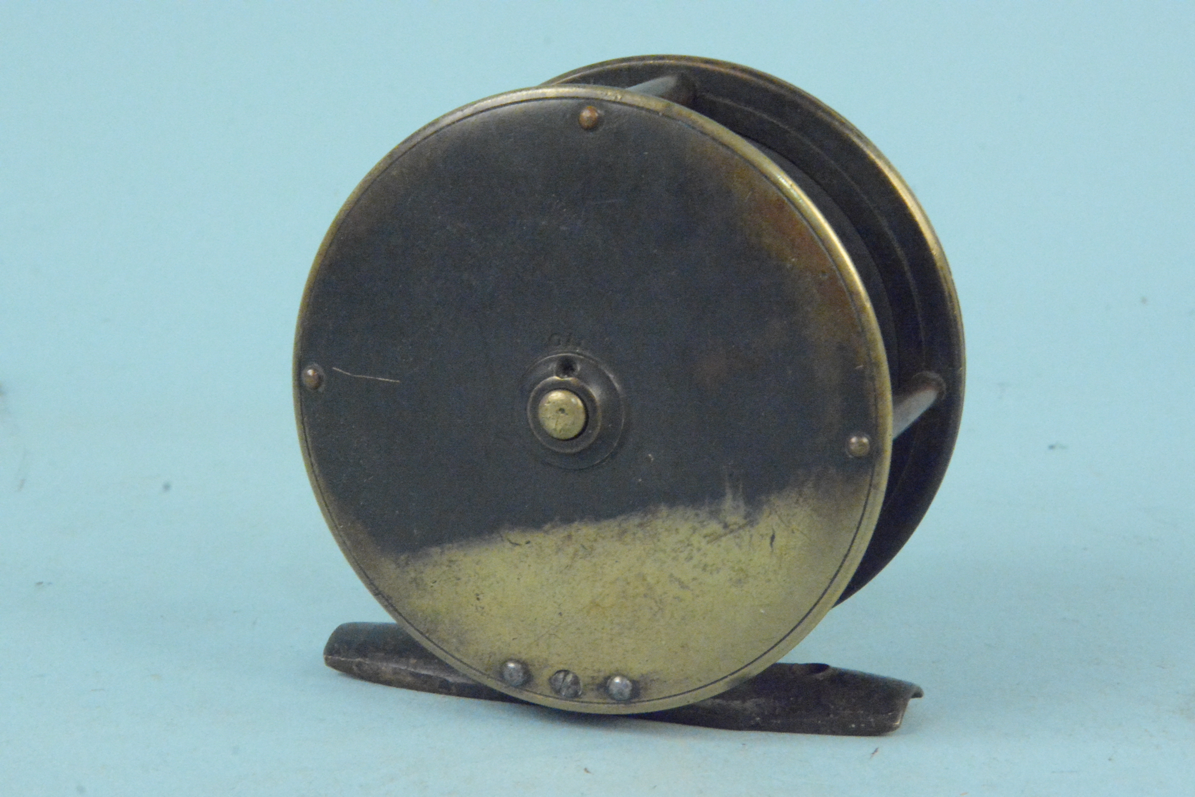 A Chaz Farlow 191 Strand, London 3 1/8" brass reel, - Image 2 of 3