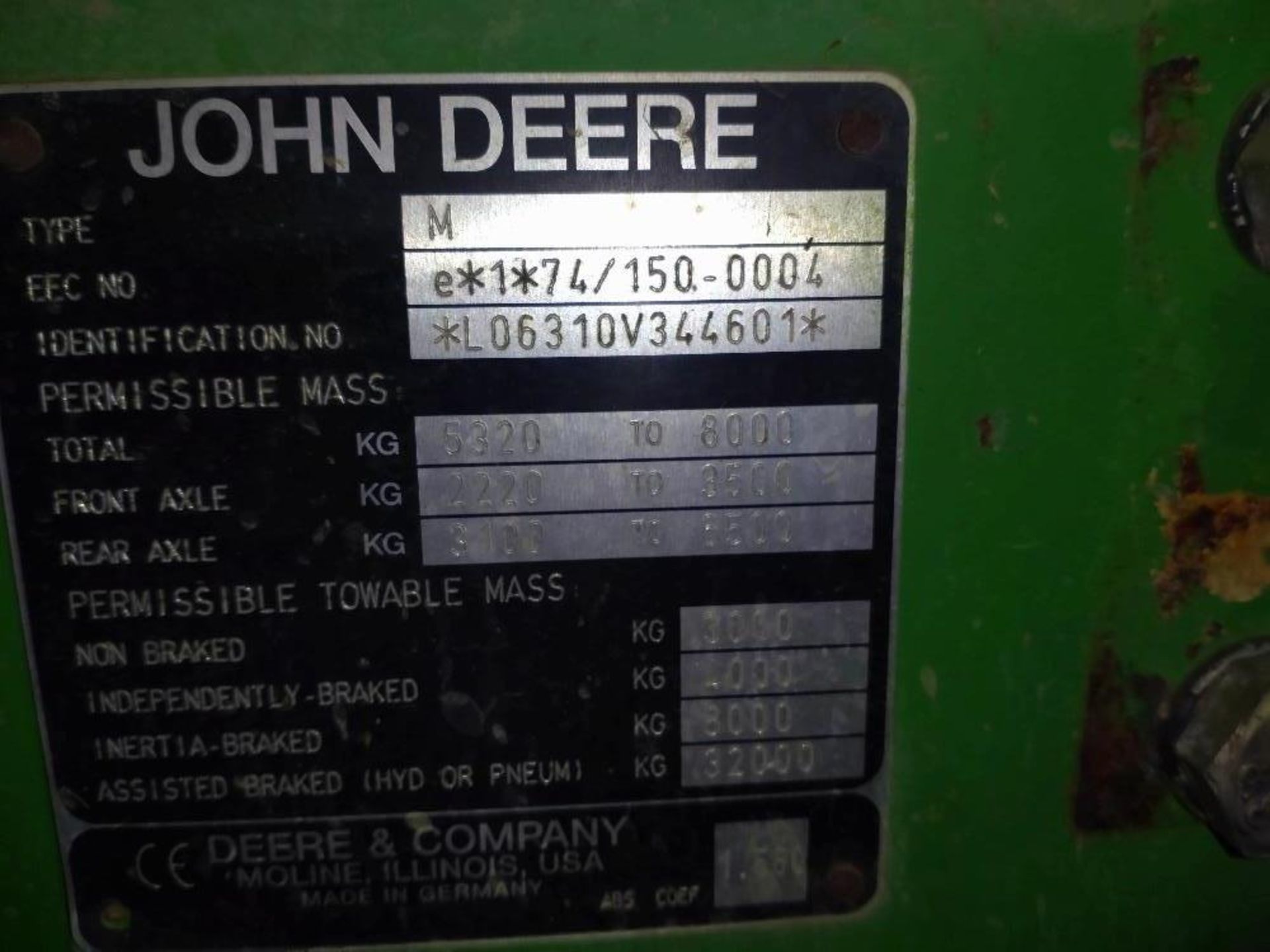 2002 John Deere 6310 4wd Tractor, 8,393 hours, Reg AP02 KPV, s/n L06310V344601, - Image 17 of 18