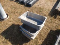 3 x Stainless steel troughs