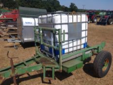 Water bowser - IBC container mounted on 2 wheel trailer