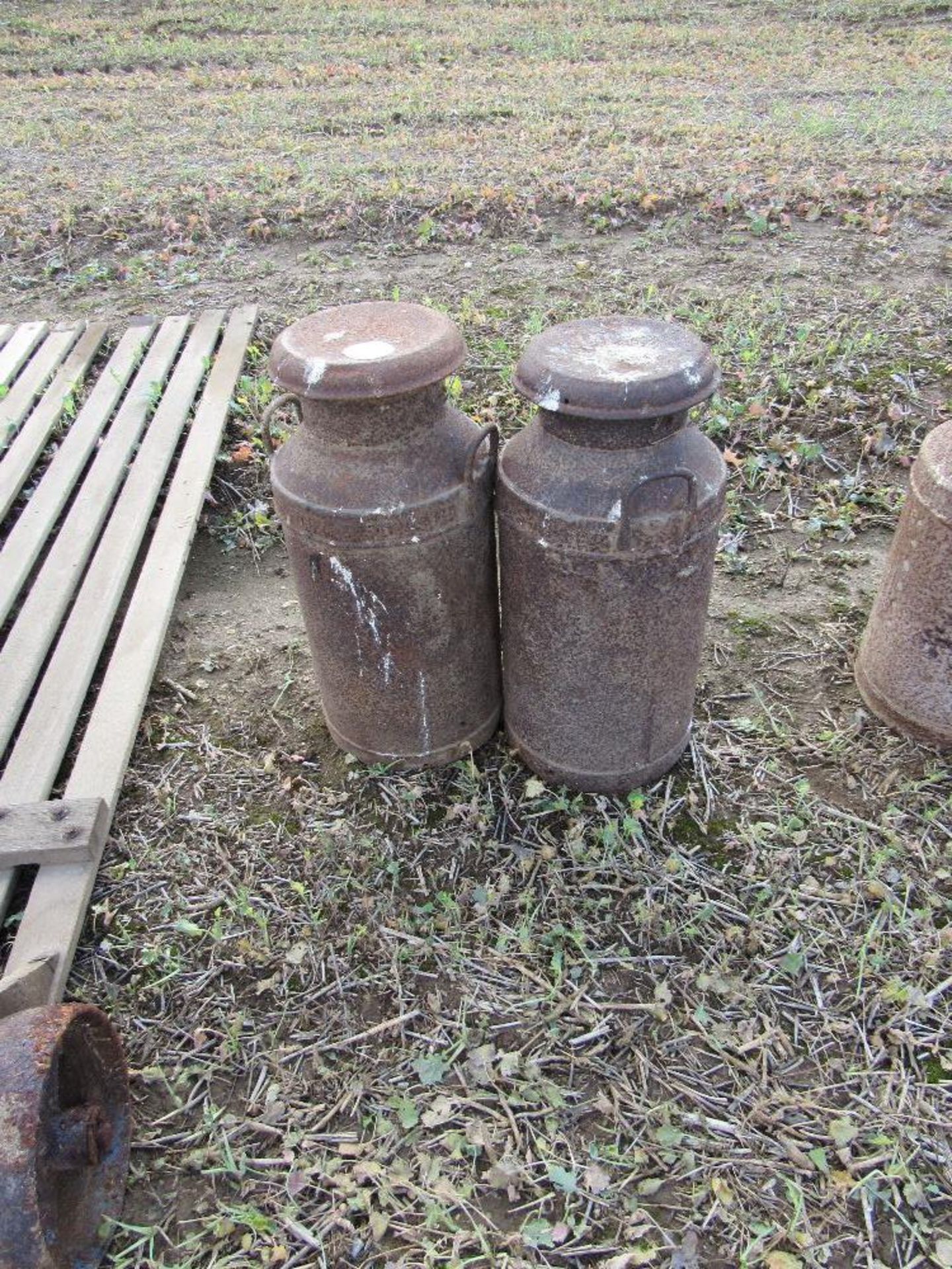 2 x Milk churns (rusty)