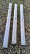 Rigid stainless flue pipe, 2 at 1,950mm x 180mm, 1 at 2,100mm x 180mm,
