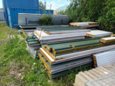 Approximately 60 x green galvaprime used insulation sheets, varying lengths between 1.7m and 2.