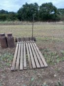 Vintage wooden flat 8 bale sledge and spike