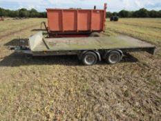 Ifor Williams twin axle flat bed trailer,