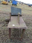 Tractor driven vintage saw bench,
