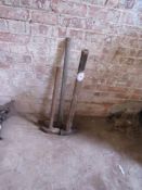 2 x Sledge hammers and long handle pick axe