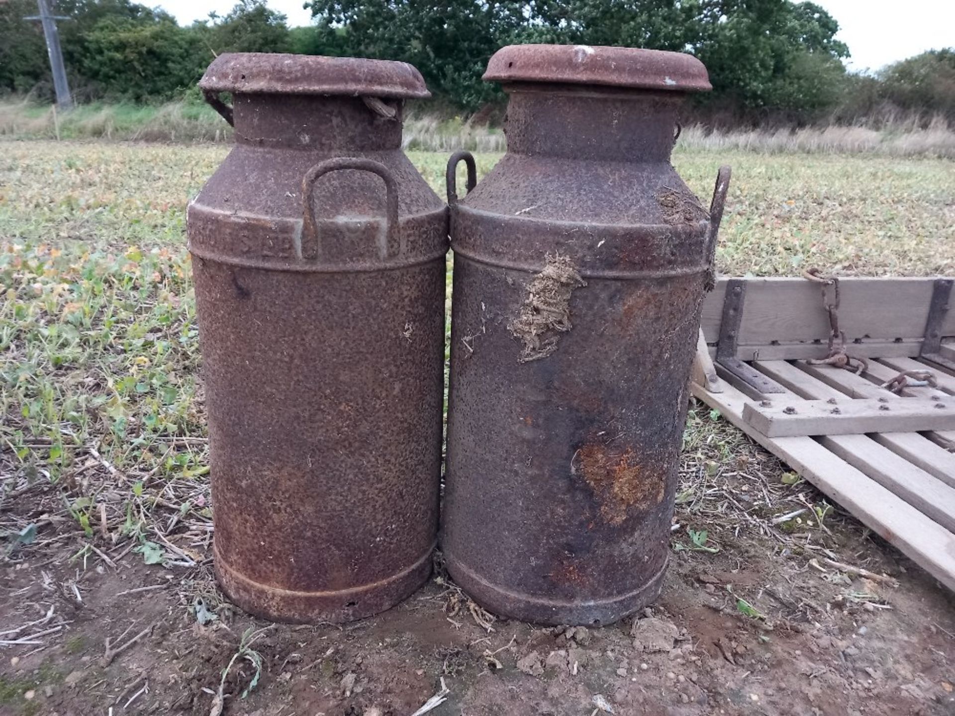 2 x Milk churns (rusty) - Image 2 of 2