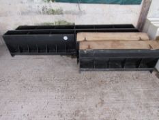 6 x 5 space black plastic feeders and 2 x 7 space