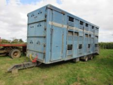 3 Deck Hersteller (KABA), 1997 livestock transport trailer, 8 wheels, 3 decks, hydraulic floors,