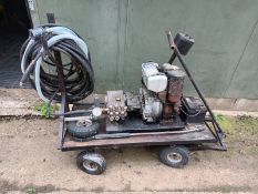 Diesel pressure washer on 4 wheel trolle