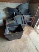 8 x Assorted plastic feeders and 5 x plastic water tanks