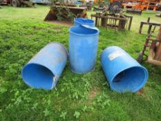 4 x Blue plastic barrels