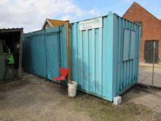 Container converted to rest room,