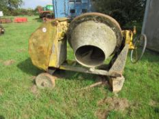 Diesel cement mixer with Lister engine and crank handle