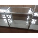 Glazed display cabinet, 2 glass shelves,