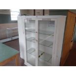 Pine display cabinet, 3 glass shelves 46