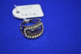 Mourning Ring with Seed Pearls Set in Gold - Unmar