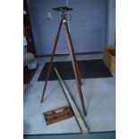 Surveyors Theodolite with Mahogany Tripod, Origina