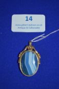 9k Gold Fob Pendant with Agates
