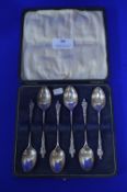 Set of Six Hallmarked Sterling Silver Apostle Spoons - Sheffield 1895